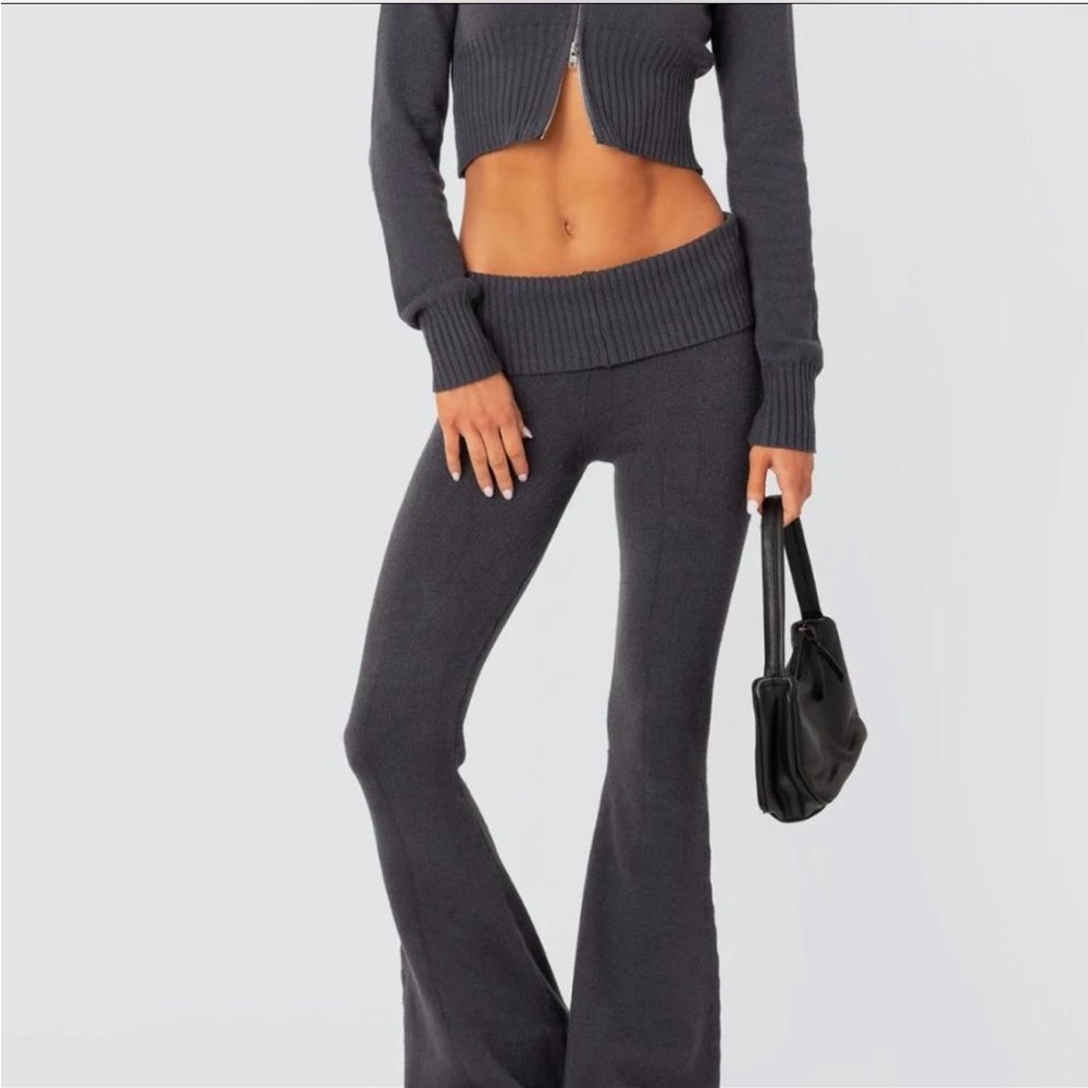 Edikted Gray Flare Boot Cut Pants